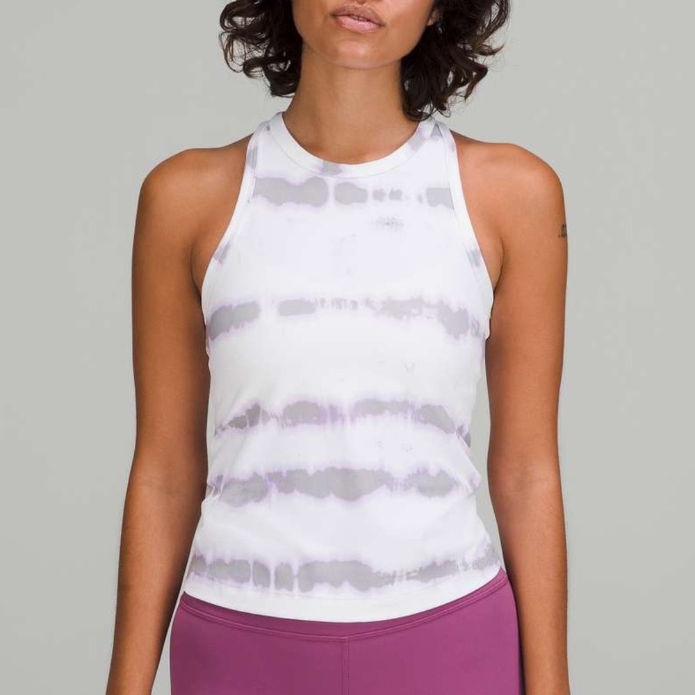 Lululemon Align Waist-Length Racerback Tank Top Light Purple Tie Dye